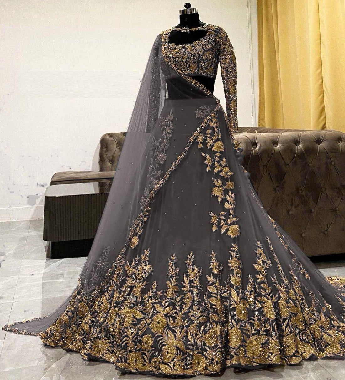 GEORGETTE EMBROIDERY WORK LEHENGA CHOLI WITH DUPATTA PISTA