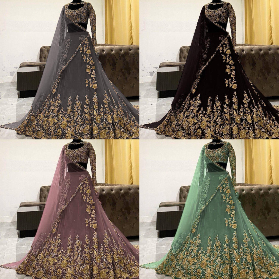 GEORGETTE EMBROIDERY WORK LEHENGA CHOLI WITH DUPATTA PISTA