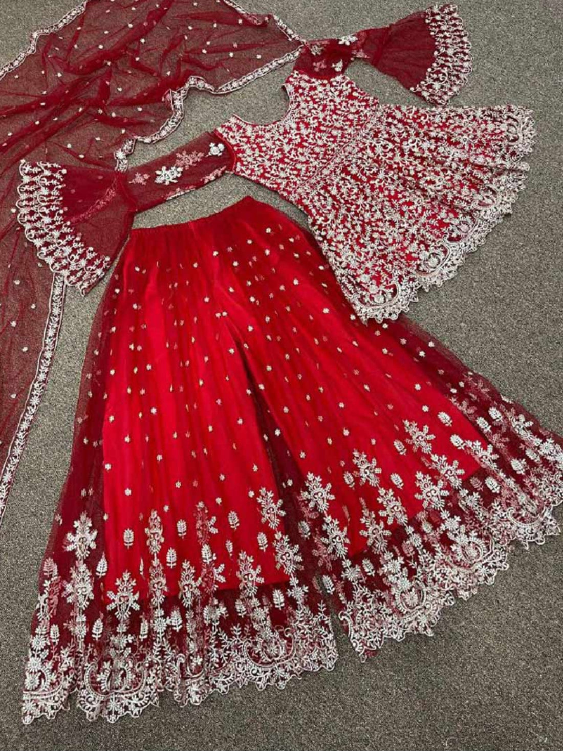 NET EMBROIDERY WORK TOP SHARARA